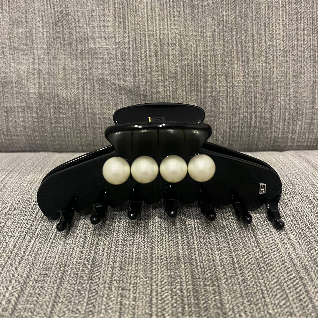 アレクサンドルドゥパリ　ヘアクリップ　パール ブラック Ｌサイズ