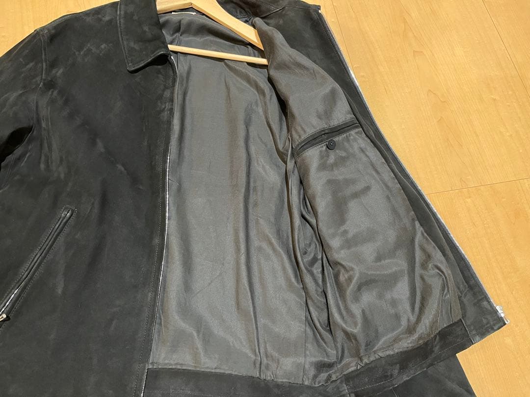 ジャケット・アウター LIDNM SUPER SOFT SHEEP SUEDE ZIP BLACK/M