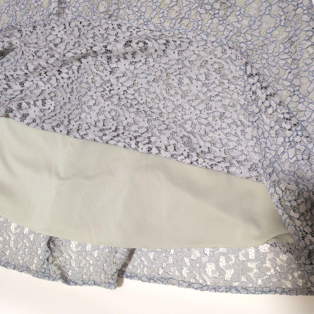美品 SHIPS別注kaene コードレースワンピース ライトグリーン