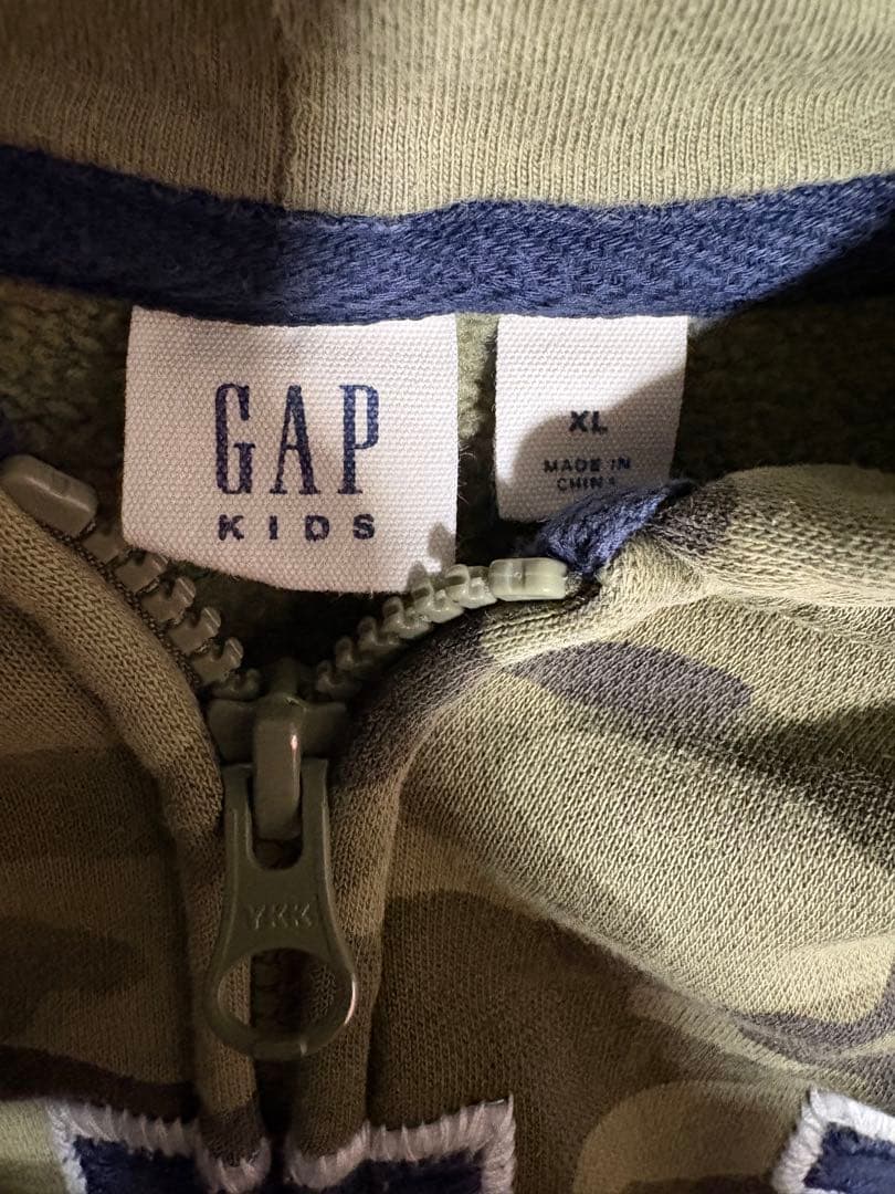 GAP カモフラ フルジップパーカー 迷彩　00s Y2K 平成ギャル　短丈
