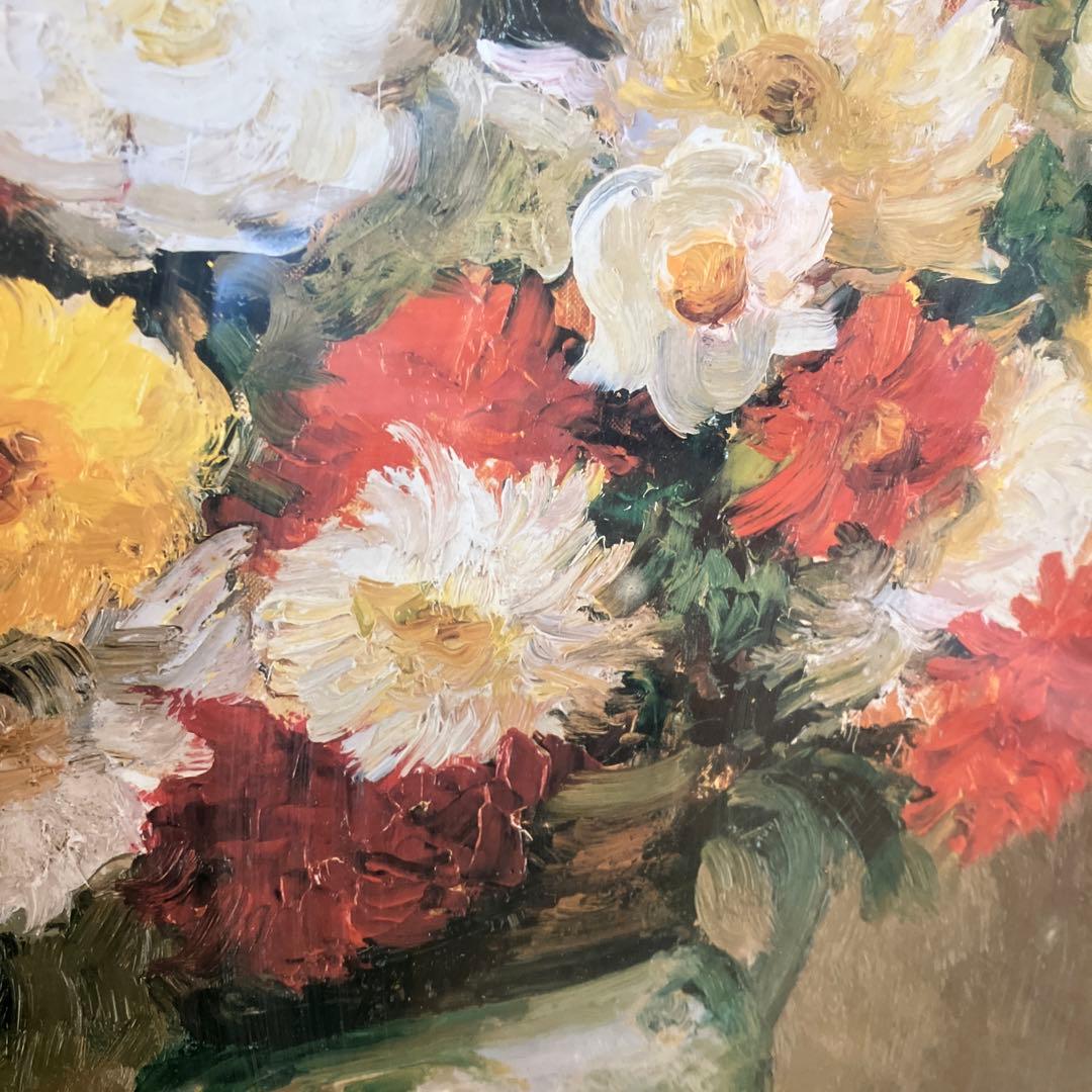 ヴィンテージ 名画 ダイフ 花 花瓶 海外 油絵 油彩画 木製 フレーム 額縁