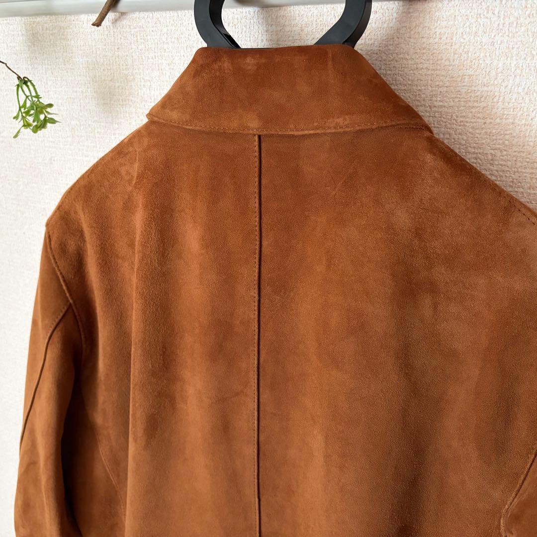 【美品】SHIPS ゴートスエード レザーブルゾン Sサイズ 山羊革