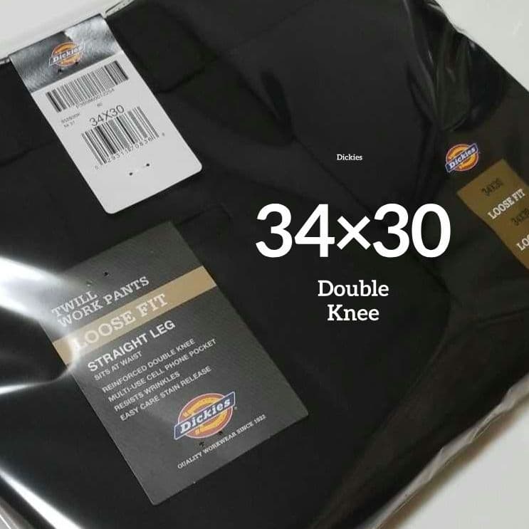 34×30【新品・未使用】ディッキーズ　ダブルニー　85283　・BLACK・