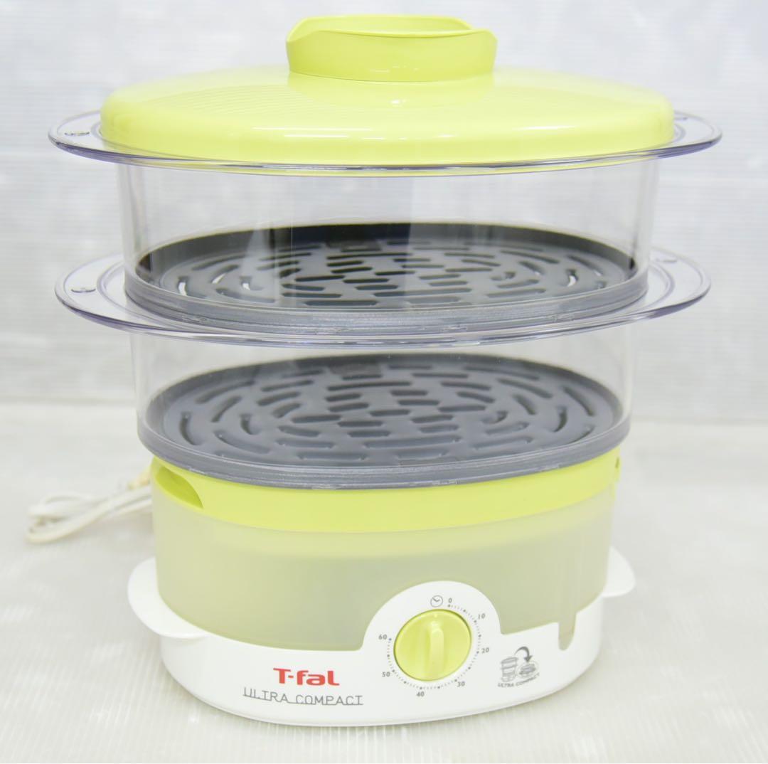 未使用 電気蒸し器 T-fal ウルトラコンパクト ライム VC106270