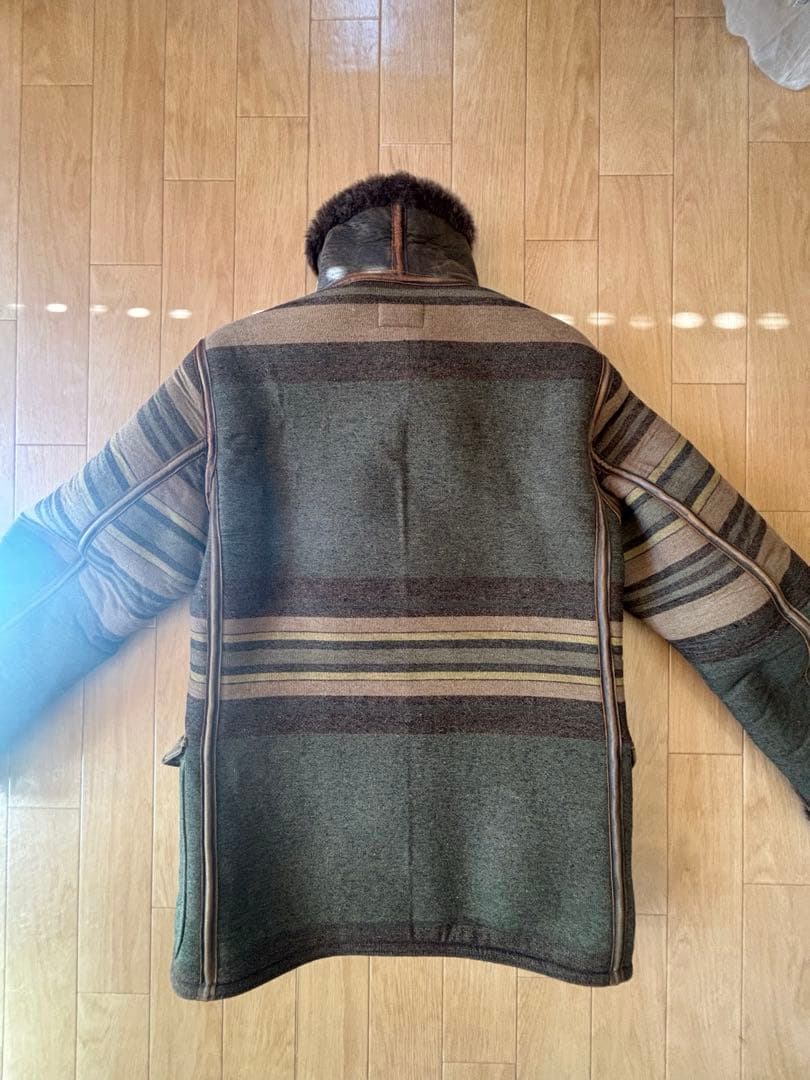 RRLダブルアールエルSeaberg Peacoatムートンコート ネイティブ柄