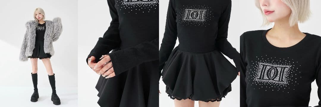 ダーリッチ darich シャイニーDDロゴコンパクトロングTシャツ ホワイト