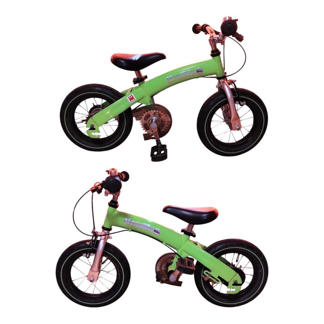 へんしんバイク　キッズバイク　子供用自転車　キックバイク　12インチ　グリーン