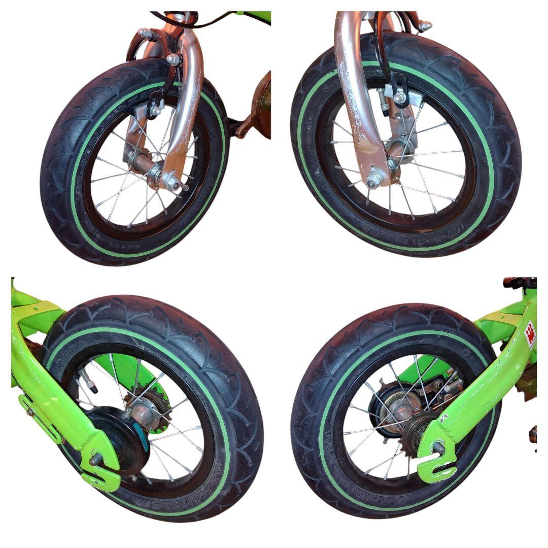 へんしんバイク　キッズバイク　子供用自転車　キックバイク　12インチ　グリーン