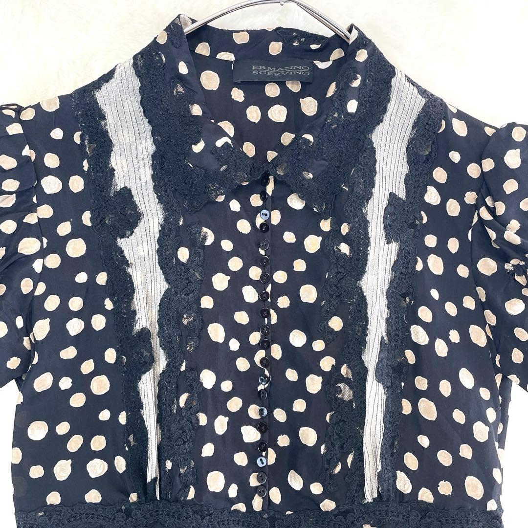 ERMANNO SCERVINO シルクドット ワンピ レース イタリア製 40