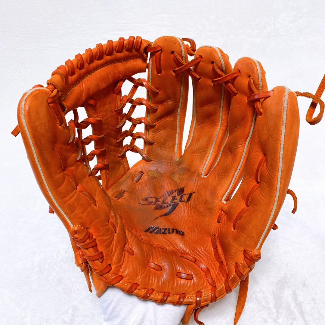 ミズノ　軟式グローブ　外野手用　セレクト9　オレンジ　右投げ　一般軟式　おまけ付
