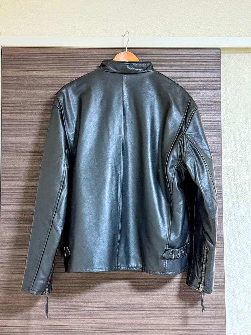Haruf 馬革 本革 シングルライダースジャケット 黒 5L