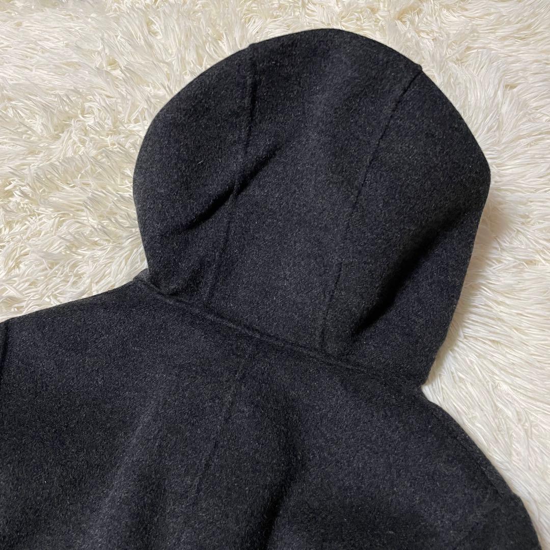 【美品】23区 ポンチョ アンゴラ混 40 グレー フード付き ダブルフェイス