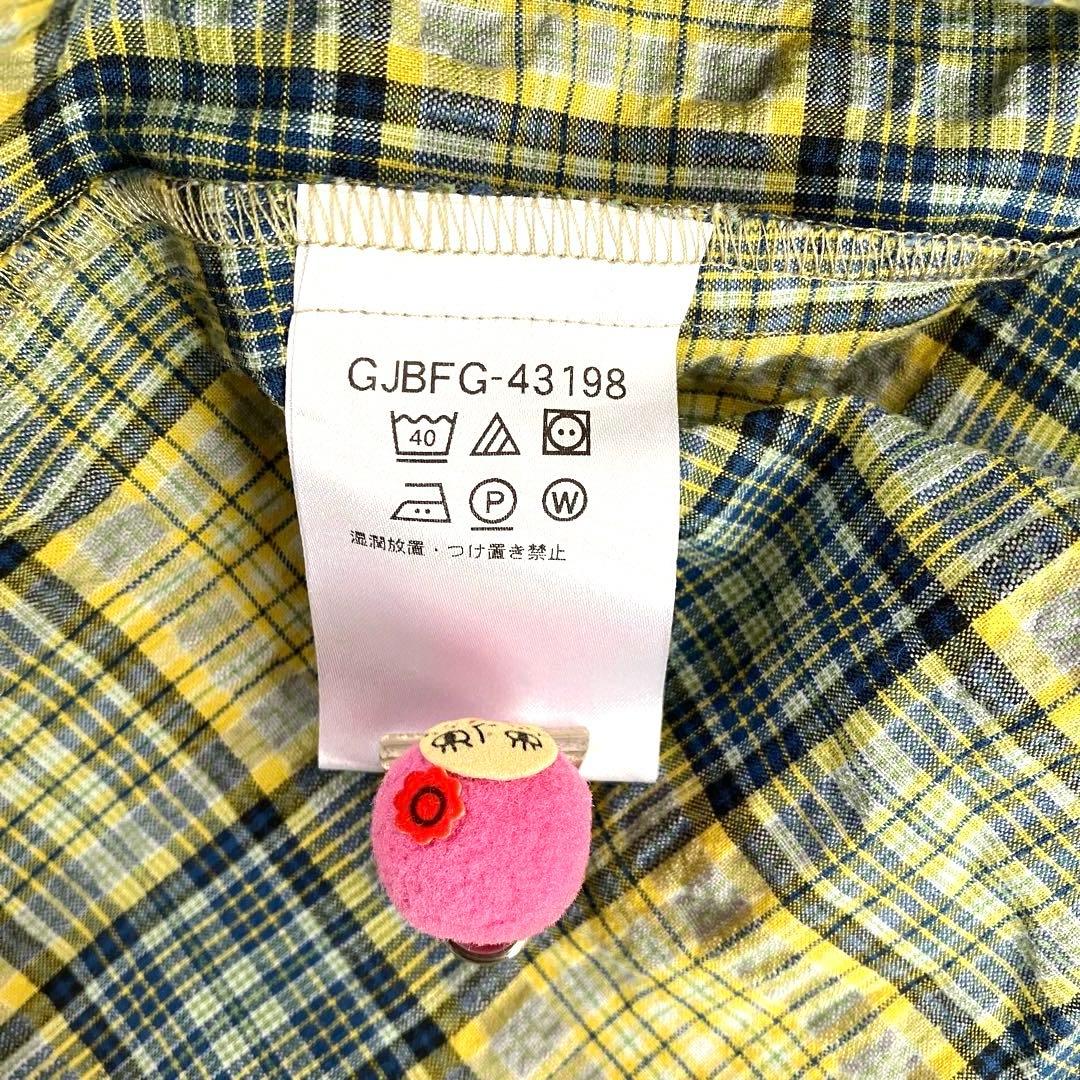 Jocomomola 洗える　チェック柄　ダブルボタン　長袖ブラウス　サイズ40