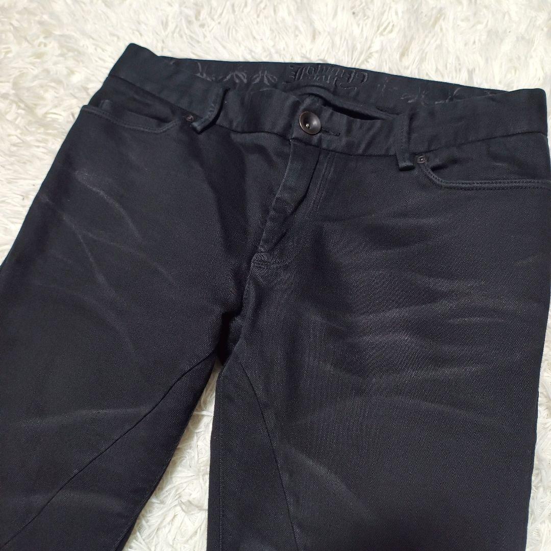 JOHNNY WOLF 裾ジップ スキニー ブラック