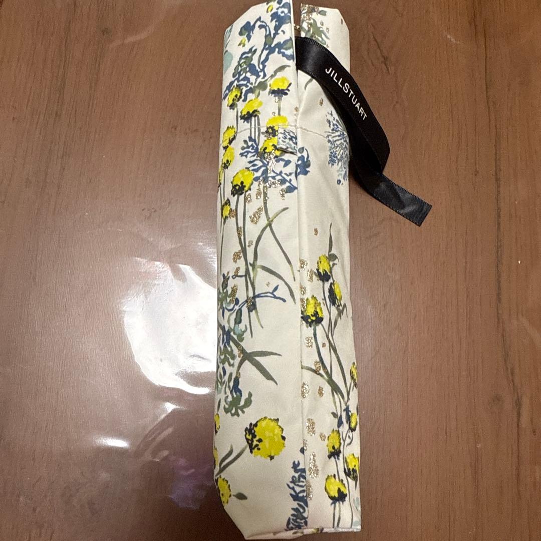 【新品・未使用】ジルスチュアート　ラメ入り花柄　晴雨兼用折り畳み傘