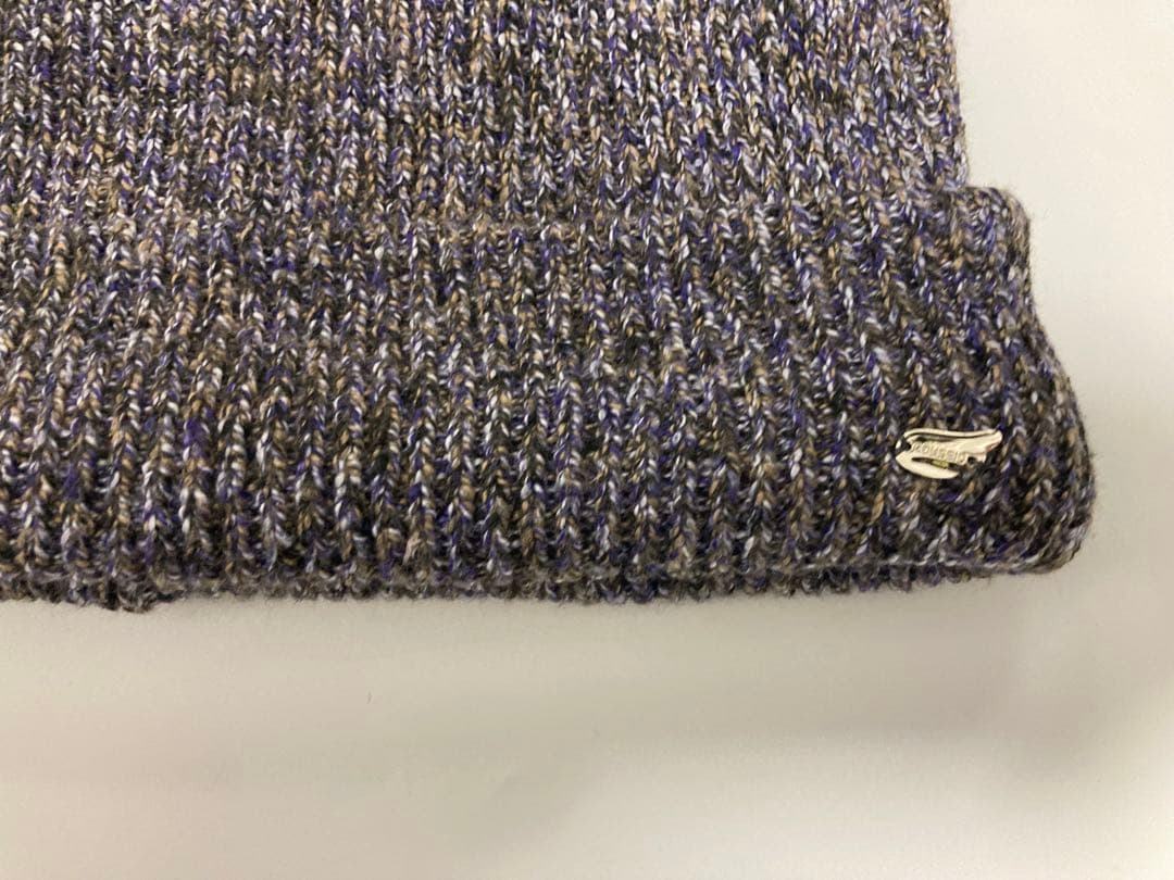 Coyseio グレー系ニット帽 刺繍ロゴ付き