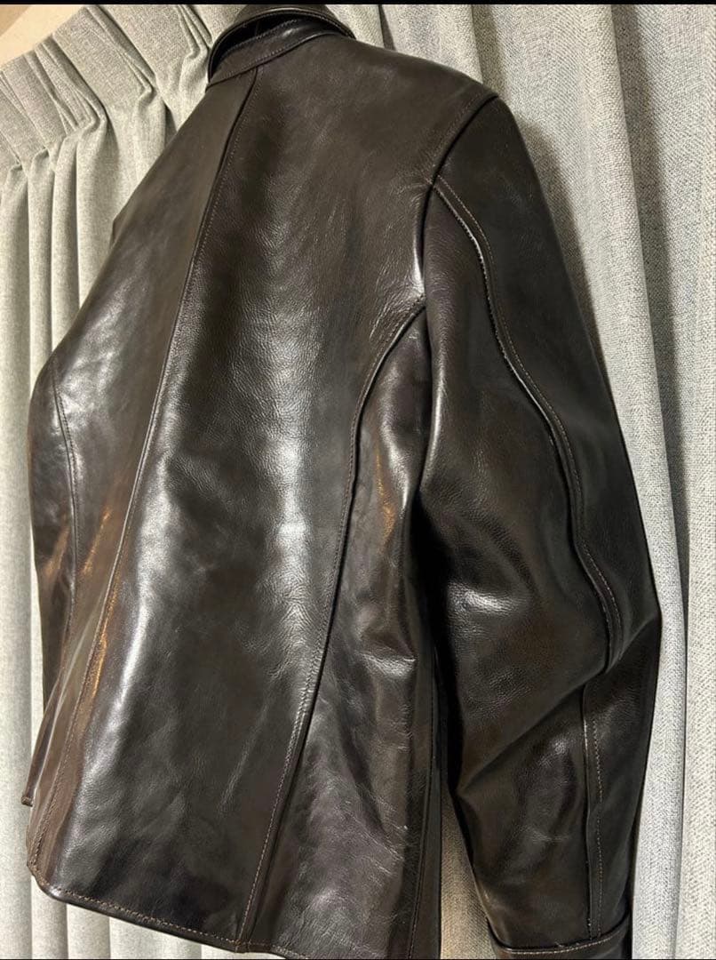 BOMU LEATHER　カーコート　ホースハイド　茶芯　革ジャンXXL(XL)