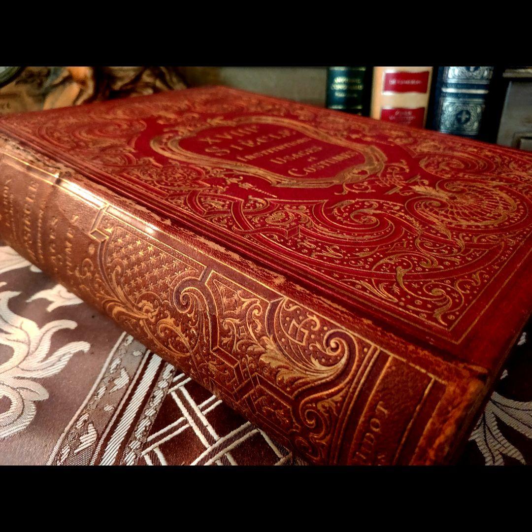 ⭐超希少⭐️２９cm【フランス製の古い洋書】革製の高級感ある洋古書 １冊