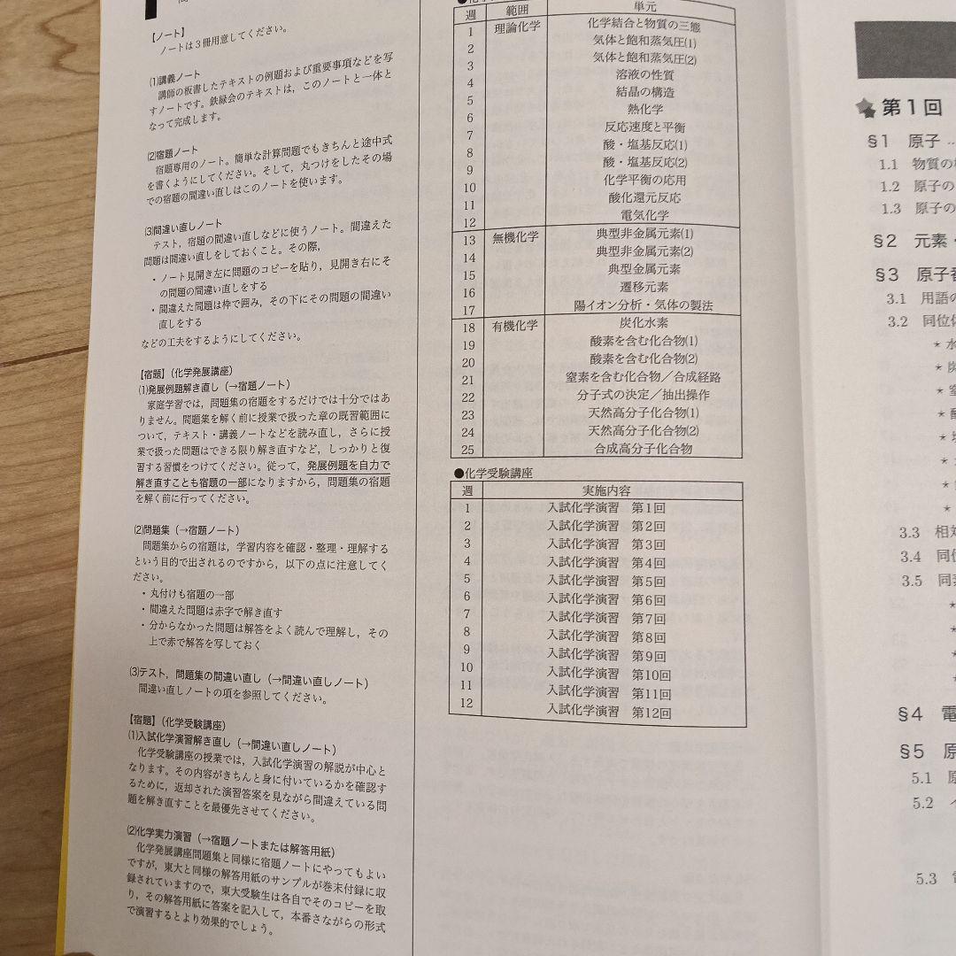 鉄緑会高3 化学発展講座 第1・2分冊セット&科学要点集　2022