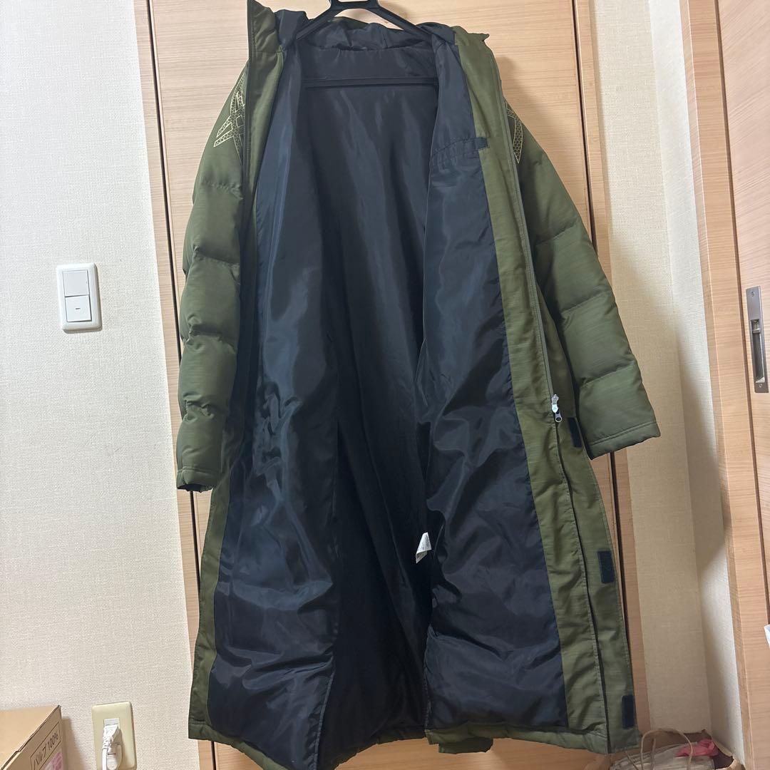 ASICS フード付きベンチコート オリーブグリーン
