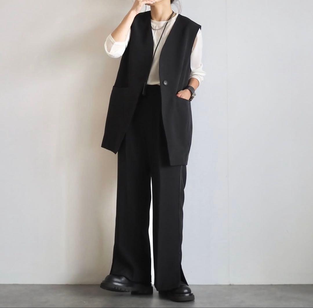 美品❣️ANIECA アニーカ 完売品 コクーンベスト ジレ ブラック 黒