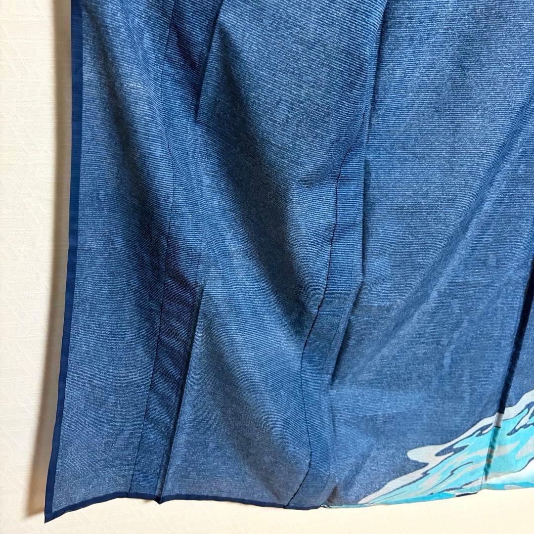 【舞台衣装】 。ポリ絽 墨流し風の模様 銀彩 着物 単衣 広衿 身丈約161cm