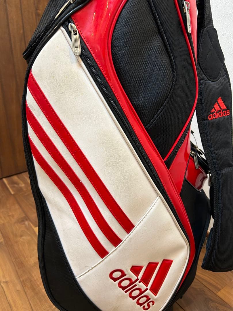adidas キャディバッグ 黒 赤 白