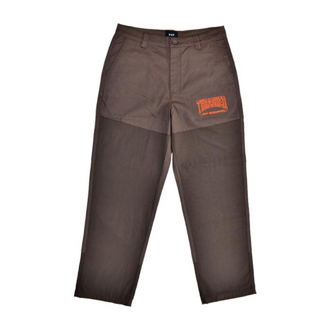 HUF THRASHER FIELD CREW PANT ブラウン