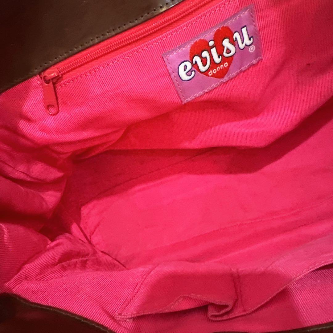 【希少レア】 EVISU エビス レザー デニム バッグ エビス 廃盤