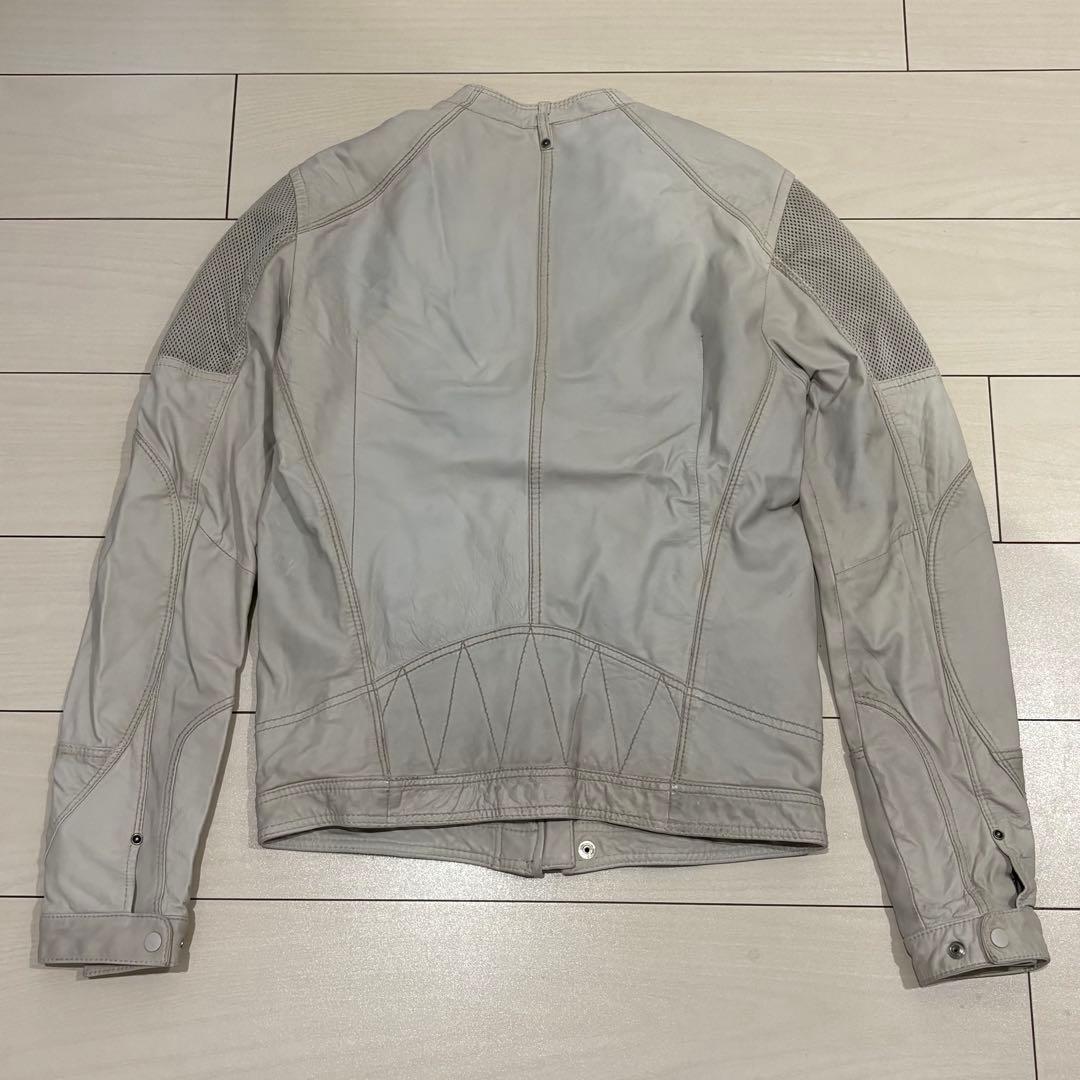宮*ん様 DIESEL レザーバイカージャケット　本革　ラムレザー　オフホワイト