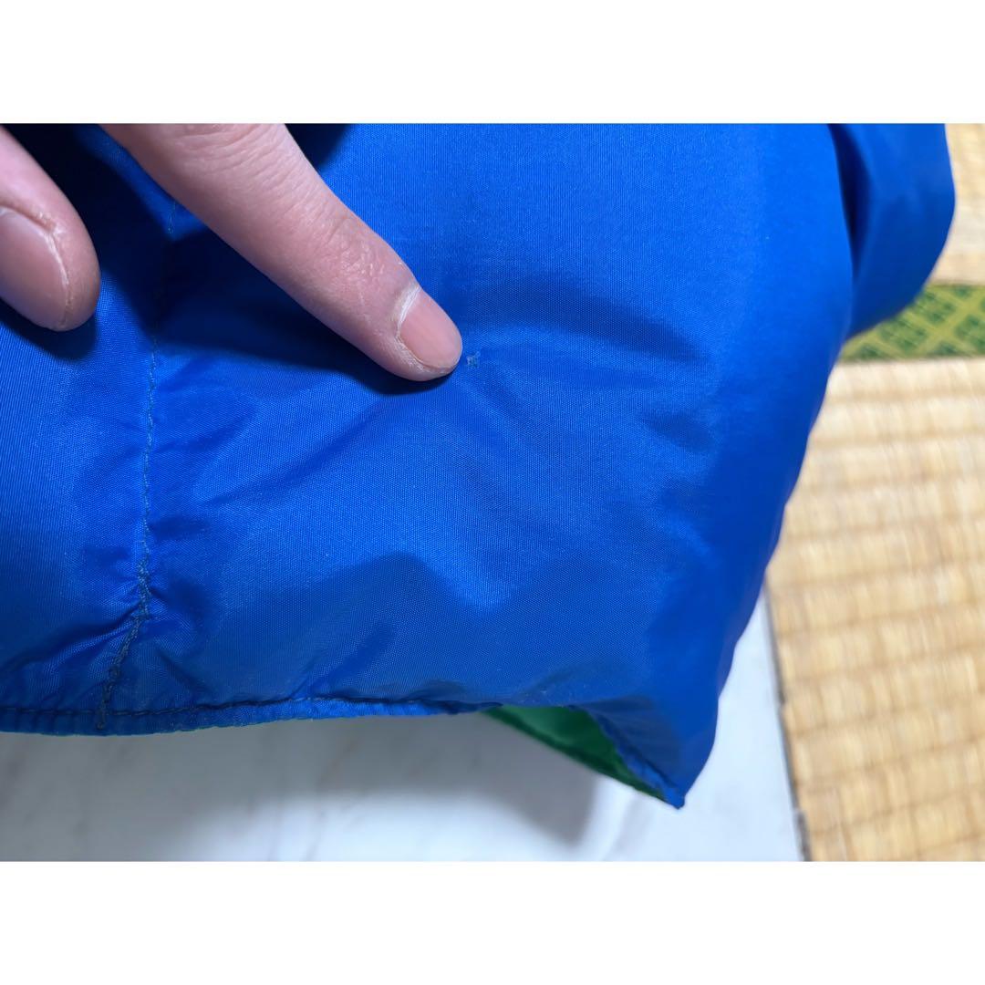 vintage 80s usa製 リバーシブル グリーンブルー ダウンベスト