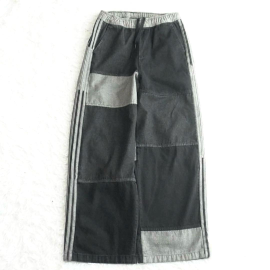 希少サイズ ✨極美品 アディダス パッチワークジーンズ デニム ワイドパンツ