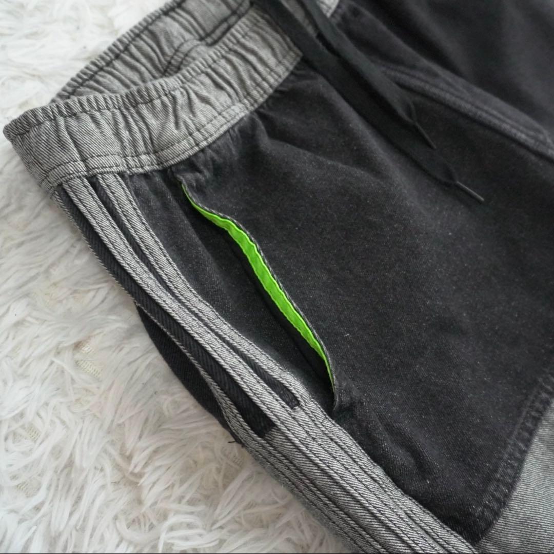 希少サイズ ✨極美品 アディダス パッチワークジーンズ デニム ワイドパンツ