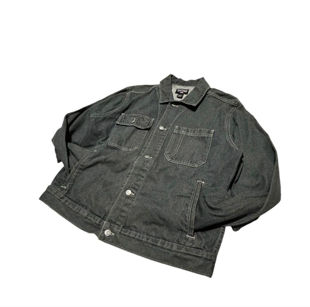 90s カナダ製　 POLO JEANS 先染めブラックデニムジャケット