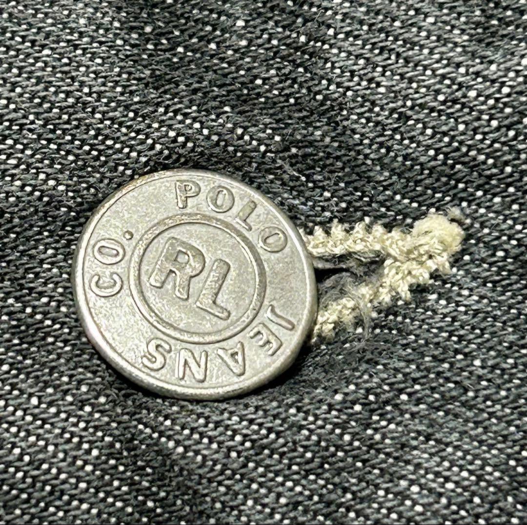 90s カナダ製　 POLO JEANS 先染めブラックデニムジャケット