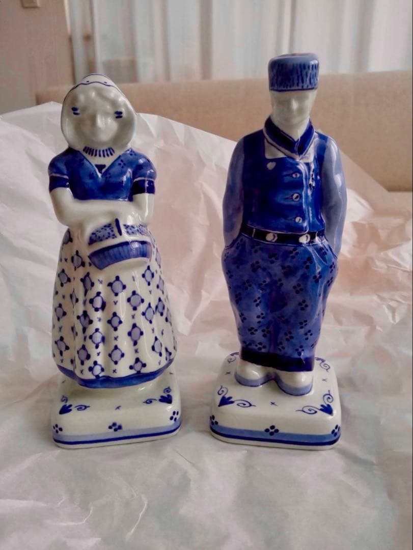 ロイヤルデルフト ファーマーと妻　フィギュリン オランダ　陶器　人形