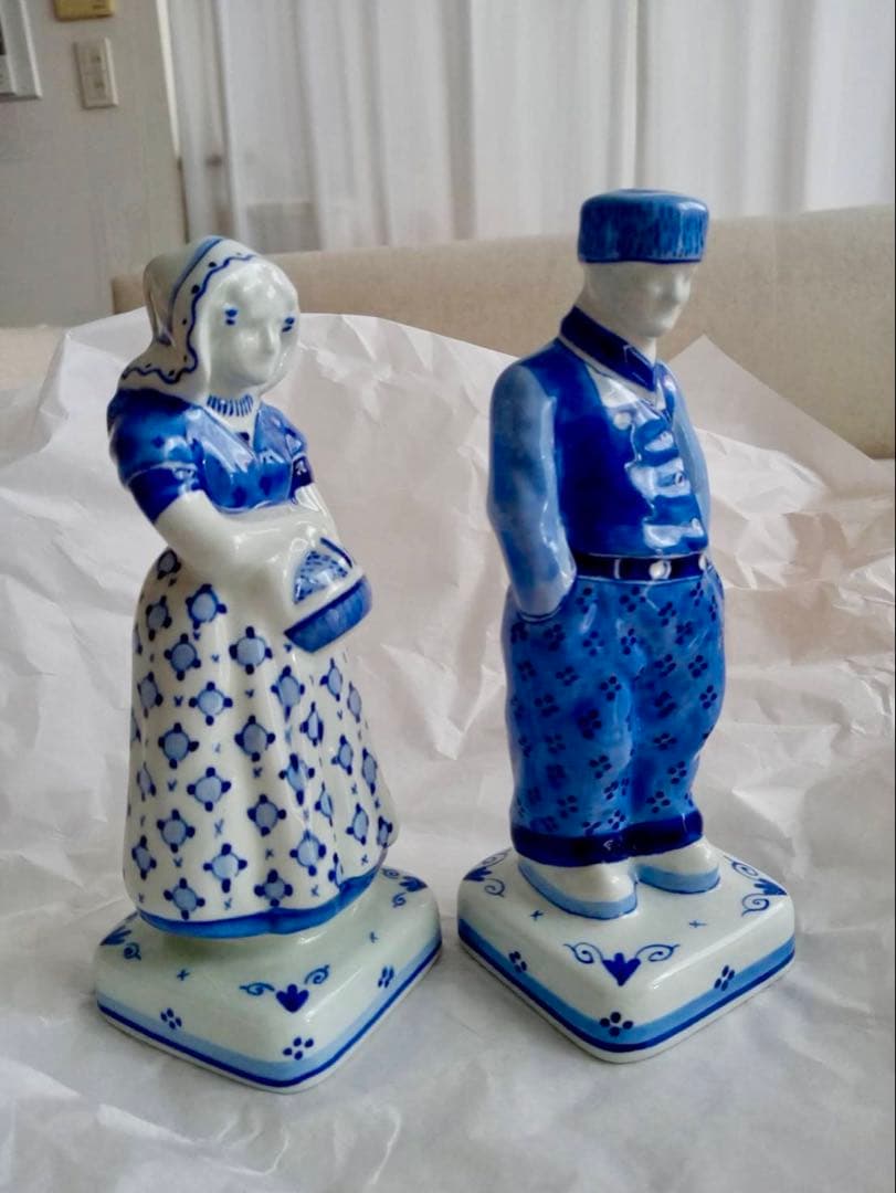 ロイヤルデルフト ファーマーと妻　フィギュリン オランダ　陶器　人形