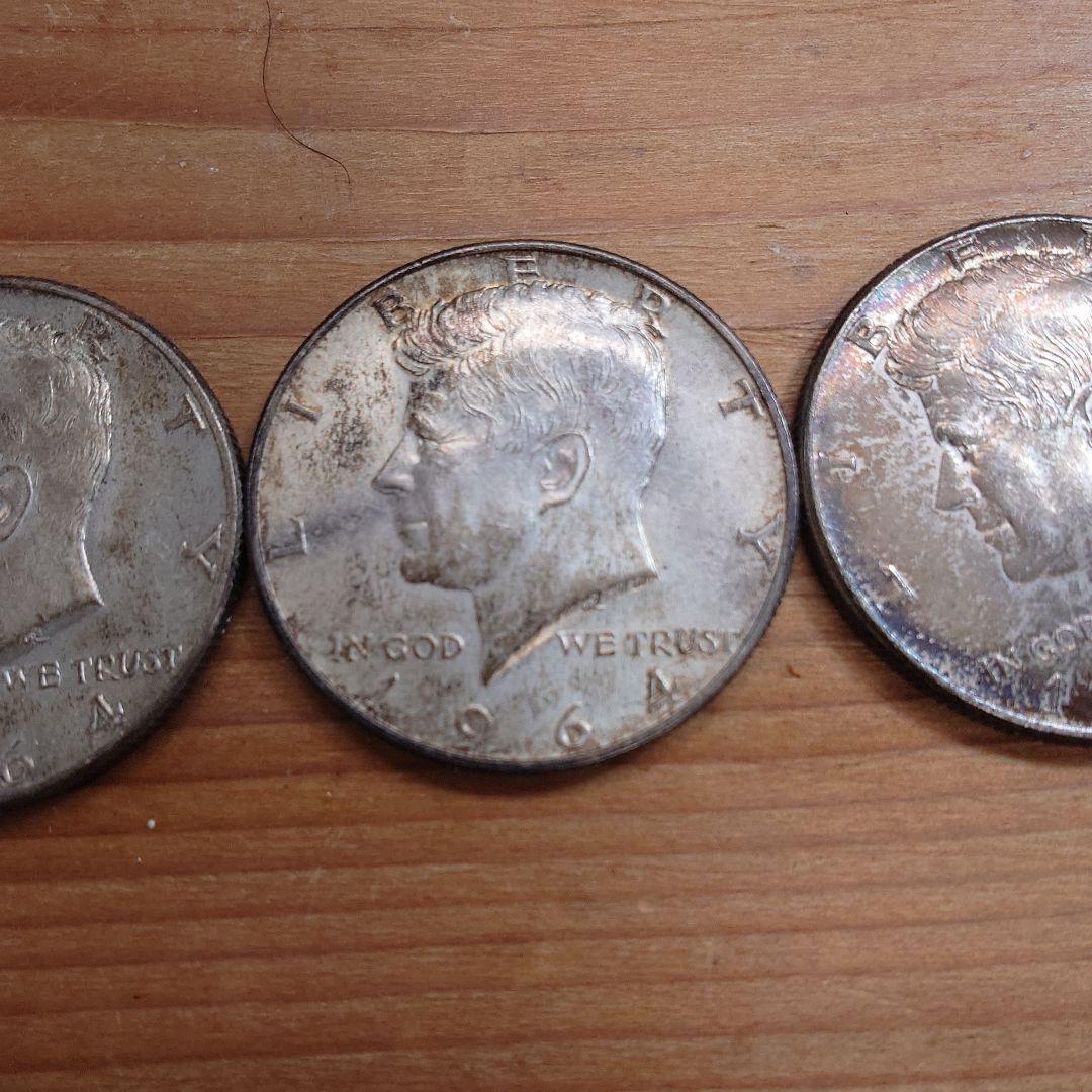 ケネディハーフダラー 1964 Kennedy Half Dollar 3枚