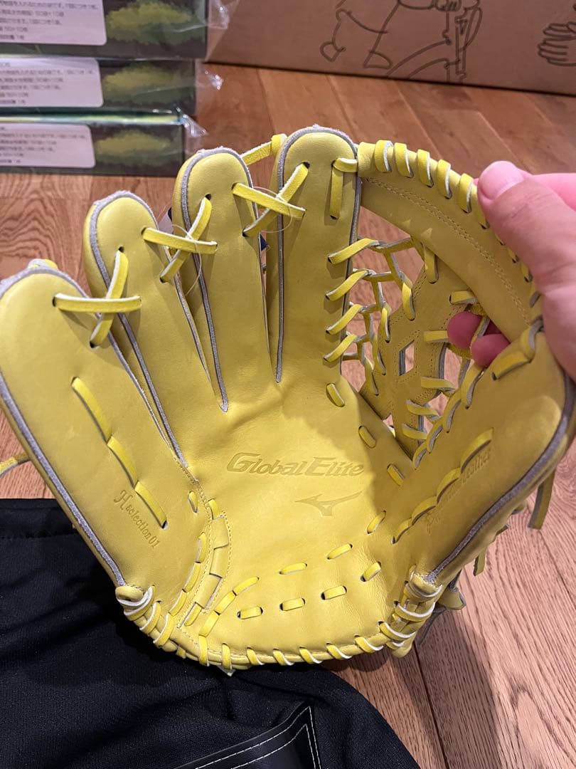 Mizuno Global Elite 硬式グローブ ナチュラルライム左用