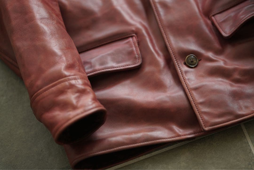 AERO LEATHER ホースハイド カーコート 38 メンズ アルパカ