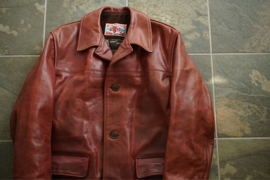 AERO LEATHER ホースハイド カーコート 38 メンズ アルパカ