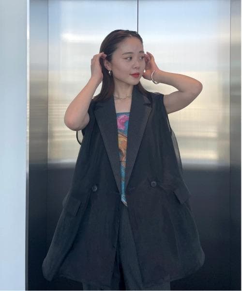 トップス Ameri MEDI SHEER DOCKING LADY LIKE VEST