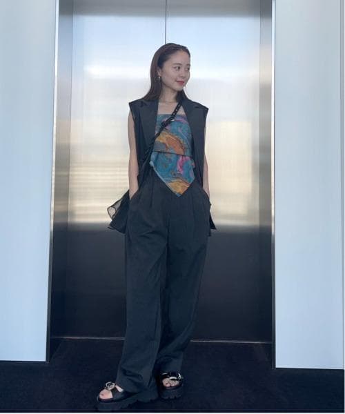 トップス Ameri MEDI SHEER DOCKING LADY LIKE VEST