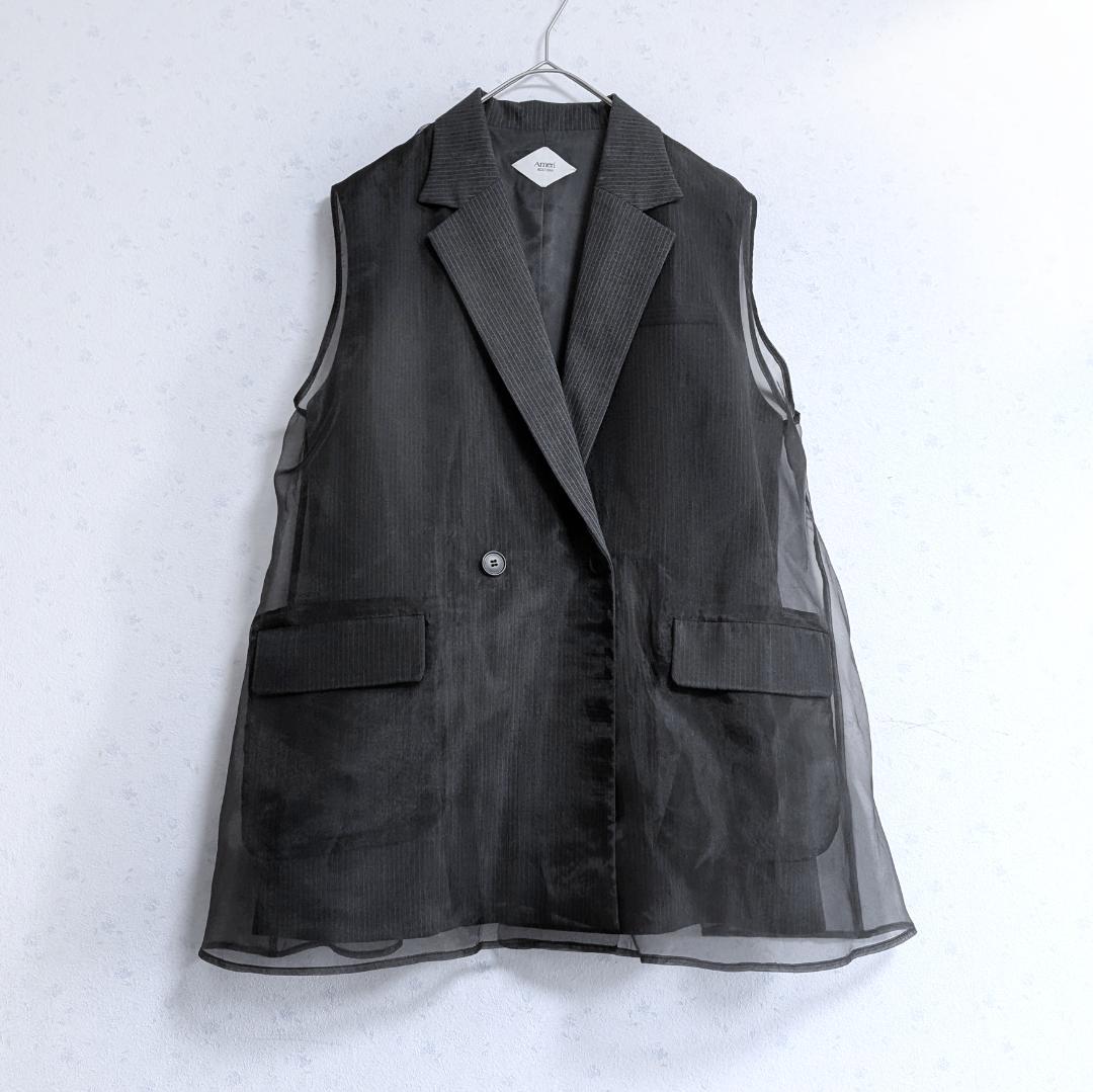 トップス Ameri MEDI SHEER DOCKING LADY LIKE VEST