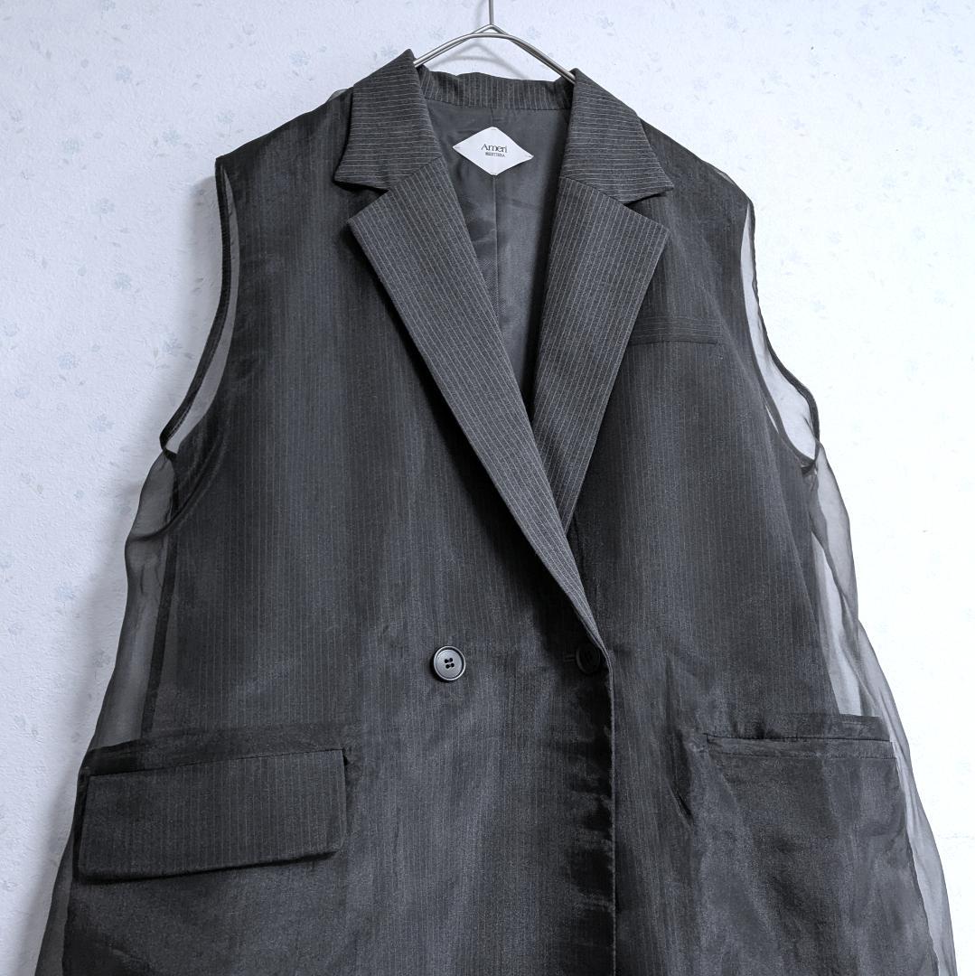 トップス Ameri MEDI SHEER DOCKING LADY LIKE VEST