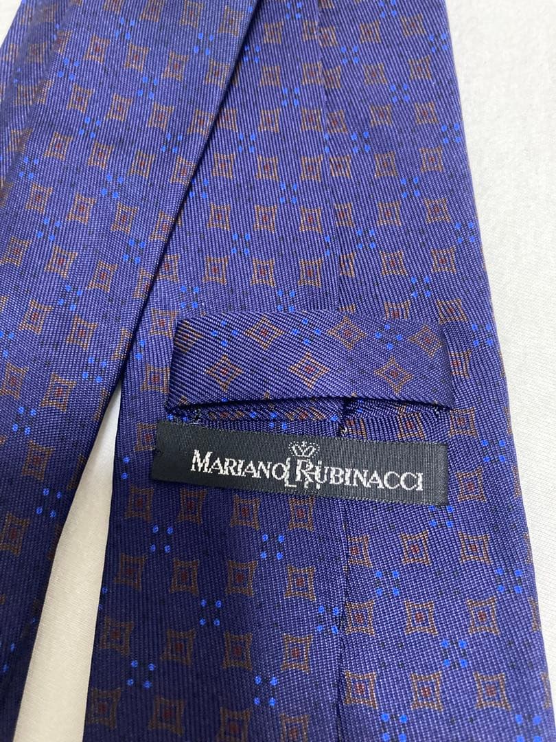 MARIANO RUBINACCI マリアーノルビナッチ ネクタイ ネイビー小紋