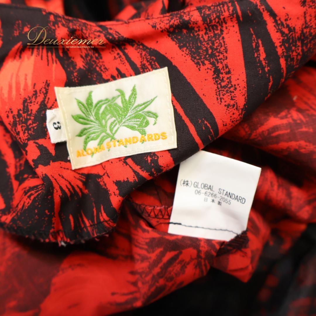 【日本製 フラダンス衣装】レッド ALOHA STANDARDS ワンピース