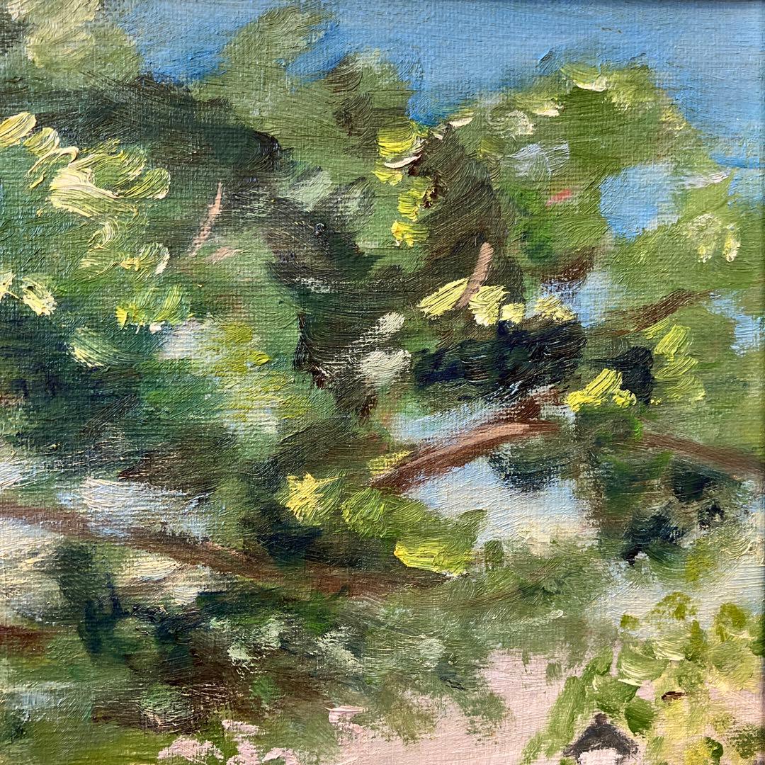 シンガポール公園にて 人物画 風景画 油彩画 油絵 アート 絵画 額縁 F10