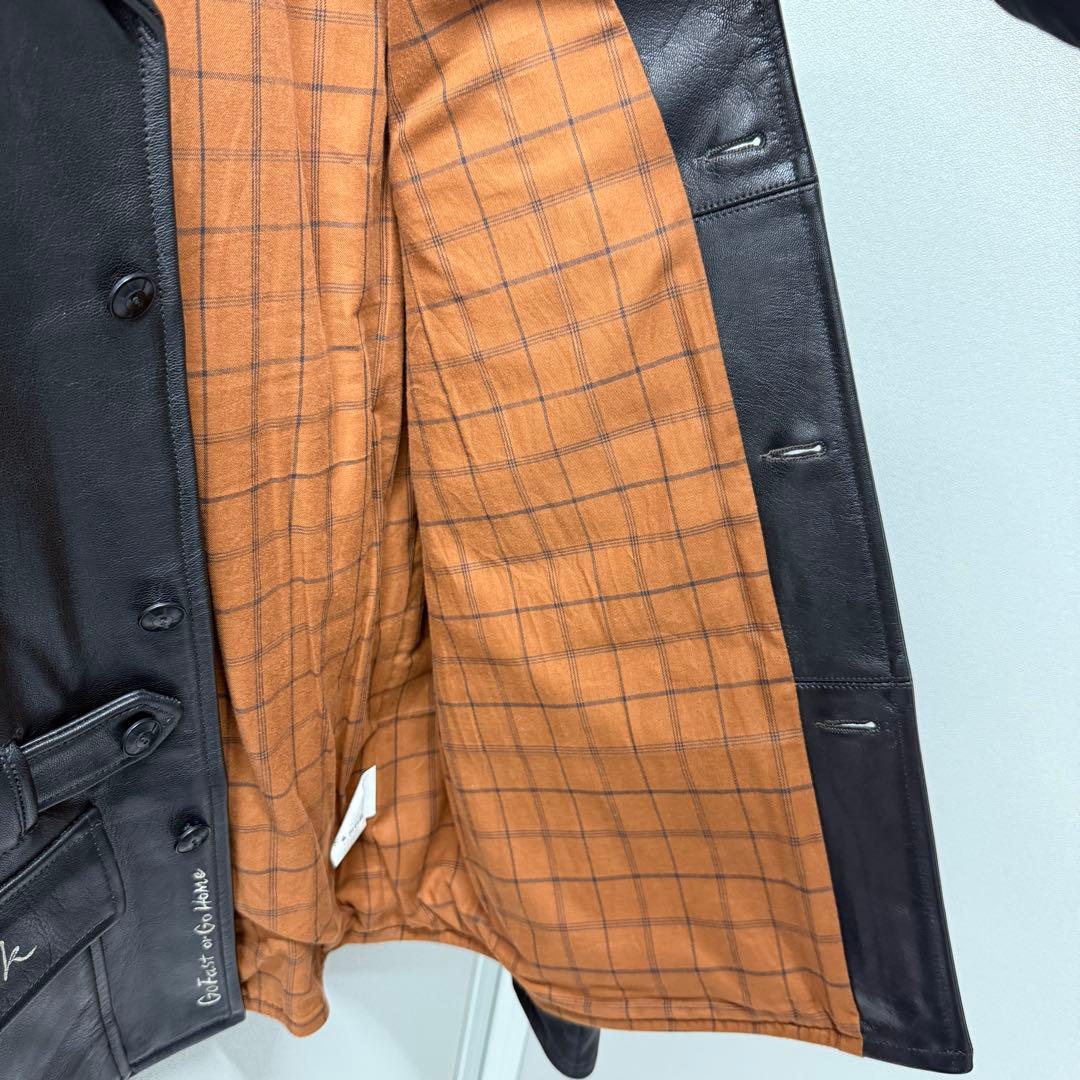 極美品 OLD CROW ゴートスキン レザー L 日本製 （k)