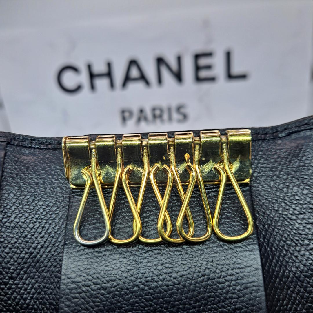 CHANEL　ココボタン　キーケース　ブラック